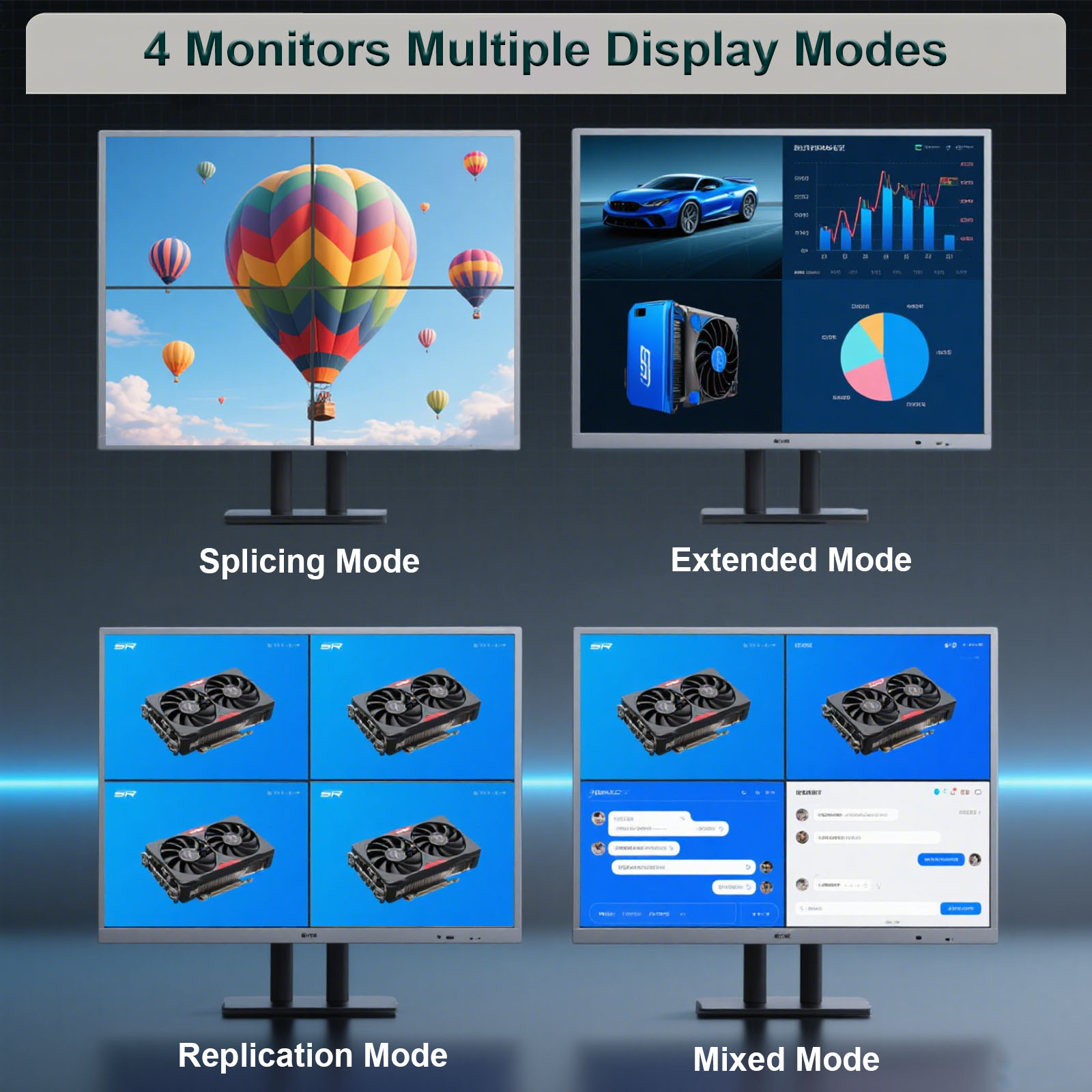 Kartu Grafis SRhonyra GeForce  - 4 Hdmi Multi Monitor Video Card 4K ulasan dan harga